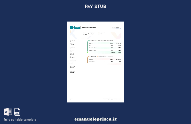 modello di busta paga di Terralytics Analysis in stile verificato
